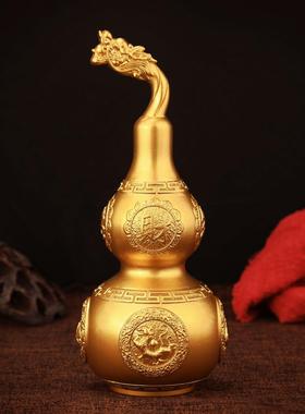 纳福铜葫芦摆件黄铜开口四神兽葫芦家居办公室装饰工艺礼品