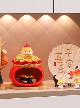 创意新款福袋蛇玄关钥匙收纳摆件家居乔迁礼品树脂工艺桌面装饰品