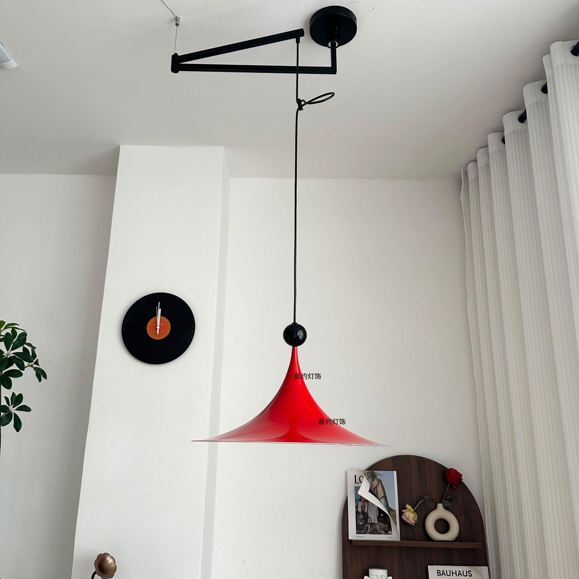 小丑吊灯法式奶油风餐厅吊灯现代简约中古风喇叭灯复古岛台吊灯