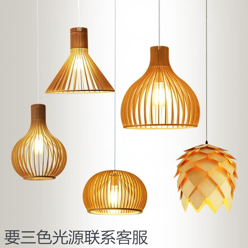 日式榻榻米鸟笼小吊灯餐厅吧台火锅店茶楼禅意东南亚料理实木灯具