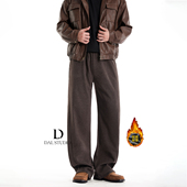 加绒加厚直筒卫裤 宽松休闲裤 冬季 DAL美式 百搭显瘦潮流男女长裤