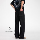 DAL 复古老钱风原牛黑色阔腿牛仔裤男2025年秋冬新款宽松休闲长裤