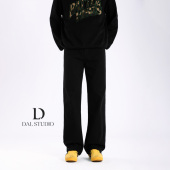 新款 男2026年春季 窄版 阔腿修身 DAL 显瘦百搭长裤 纯黑色直筒牛仔裤