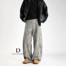 DAL 美式复古豹纹弯刀牛仔裤男2025年秋冬宽松廓形潮流休闲拖地裤