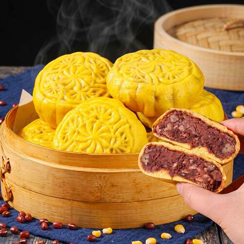 一件玉米纸皮红豆月饼薄皮豆沙
