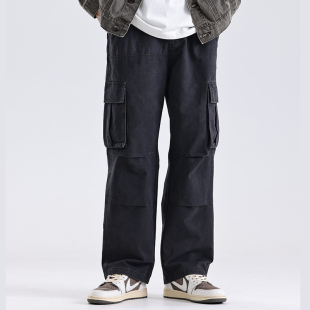 男生2024新款 NBKY美式 休闲裤 裤 高街复古潮宽松直筒百搭多口袋工装