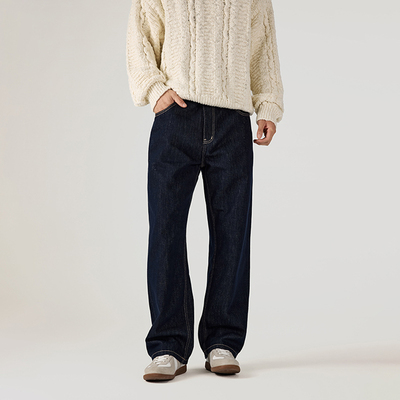 NBKY原蓝色加绒牛仔裤