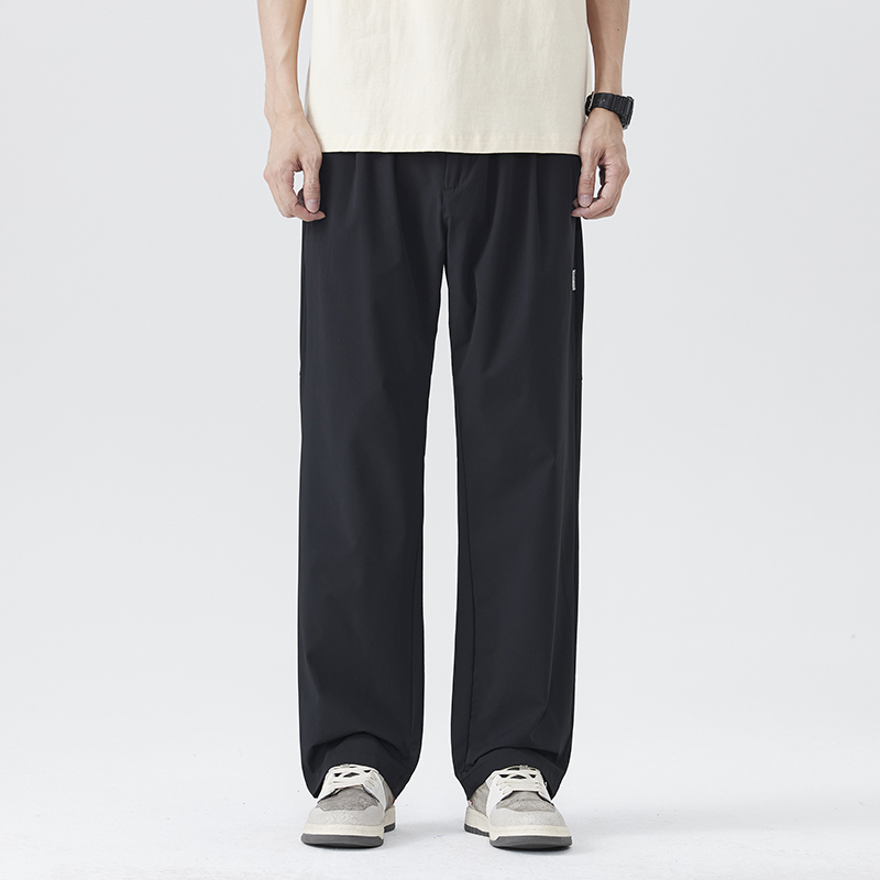 厚针织细条纹垂感西裤春季新款