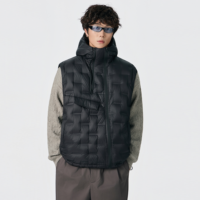 NBKY连帽保暖羽绒马甲2025冬款