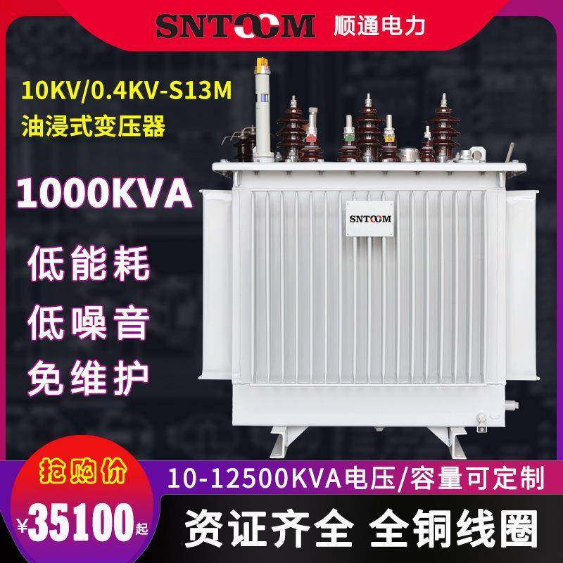 S13M大型工业油浸式电力配电变压器高压10KV250全铜315/63/315KVA