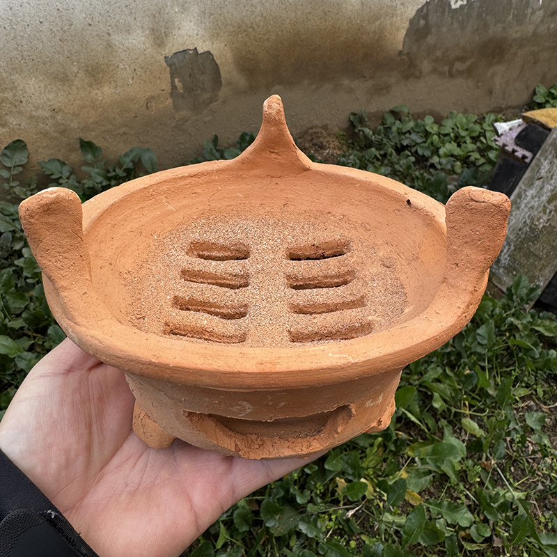 金寨泥炉子纯手工制作老式陶土耳炉耳锅子红泥老款改良烧制泥炉
