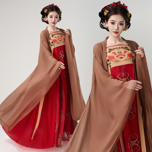 簪花仕女唐制汉服女诃子裙大袖衫