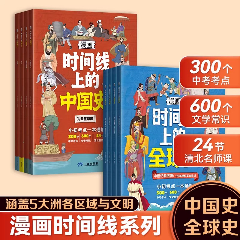 漫画版时间线上的全球史中国史人类简史全球通史小初考点一本通解中考考点文史常识清北名师课小学初中历史近代史世界史课外阅读书