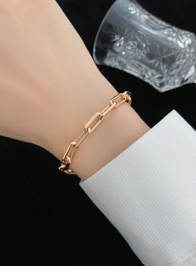 欧美简约玫瑰金斯巴达手链