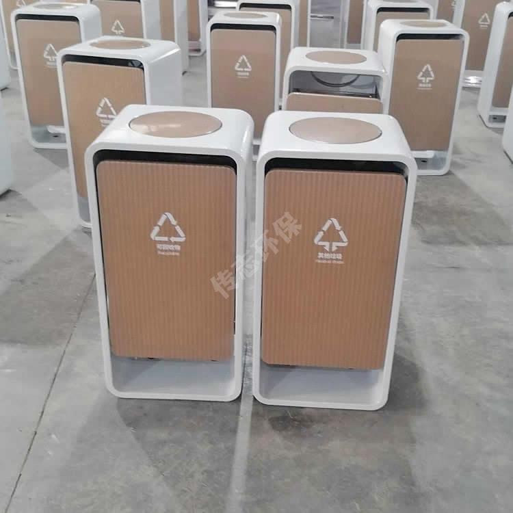 室内喷塑烤漆白色门板UV打印组合式不锈钢分类垃圾桶金属果皮箱