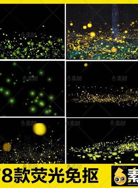森林萤火虫萤火光斑夜景PSD婚纱照后期绿色唯美荧光冲光免抠素材