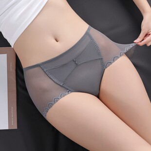 包臀三角裤 性感中腰透气纯棉裆大码 女2024新款 名痕纯欲风蕾丝内裤