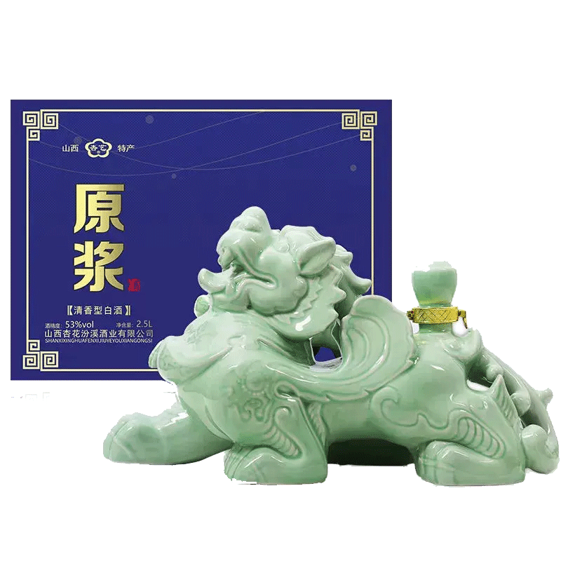山西汾/酒产地53度清香型招财貔貅陶瓷礼盒白酒整箱送礼酒2.5l