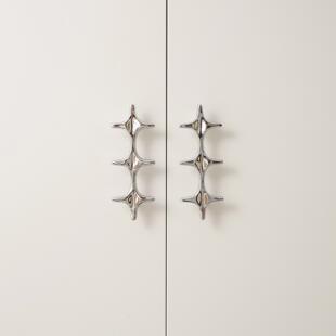 不止黄铜indoors原创设计小众银色简约黄铜衣柜门创意十字架拉手