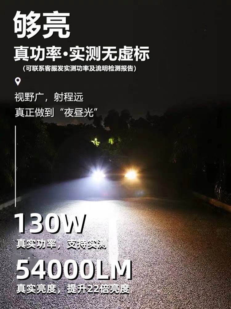 超亮聚光汽车LED大灯H7近光H1远光9005H4激光大灯 12V货车24V车灯