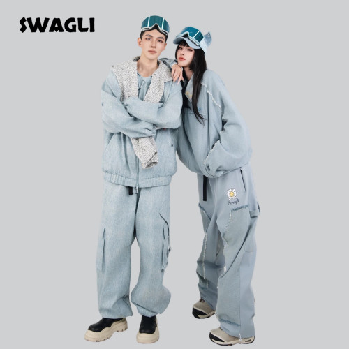 SWAGLI【爱豆】3L滑雪服防风防水加绒加厚滑雪服滑雪裤