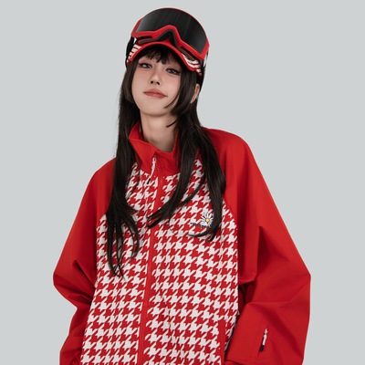 SWAGLI 【当红不让】滑雪外套红色宽松防风防水单双板户外男女同