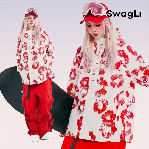 Swagli【护花使者】【头号玩家】防风防水加绒压胶单双板滑雪服套