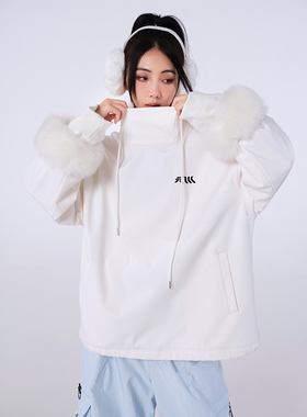 Ren刃川 2023新款滑雪服卫衣女防风防水保暖单板双板夹棉