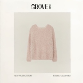 现货 GROVE EDGE秋季 新款 韩国设计师软糯轻薄圆领毛绒绒针织衫