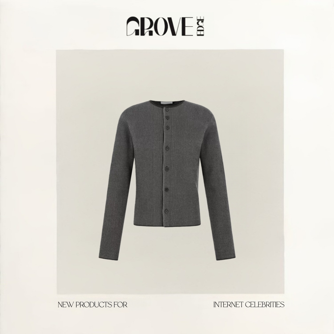 【现货】GROVE EDGE秋季新款韩国设计师男女同款细条纹针织开衫