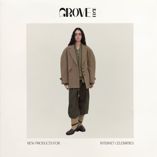 现货 韩国设计师通勤羊毛西装 GROVE 新款 毛呢大衣外套 EDGE冬季