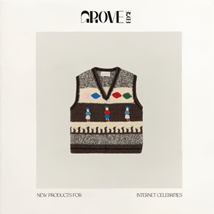 【现货】GROVE EDGE少女风100%全羊毛卡通可爱纯手钩背心马甲