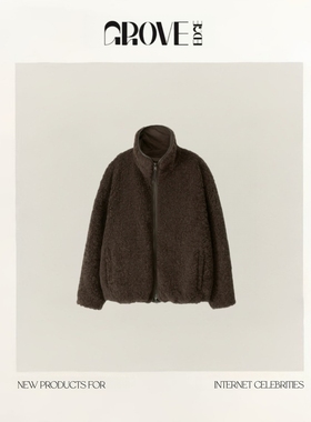 【现货】GROVE EDGE冬韩国设计师nothing written两面穿毛绒棉服