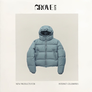 现货 韩国设计师厚实保暖连帽短款 GROVE 新款 羽绒服 EDGE冬季