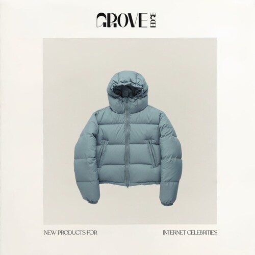 【现货】GROVE EDGE冬季新款韩国设计师厚实保暖连帽短款羽绒服