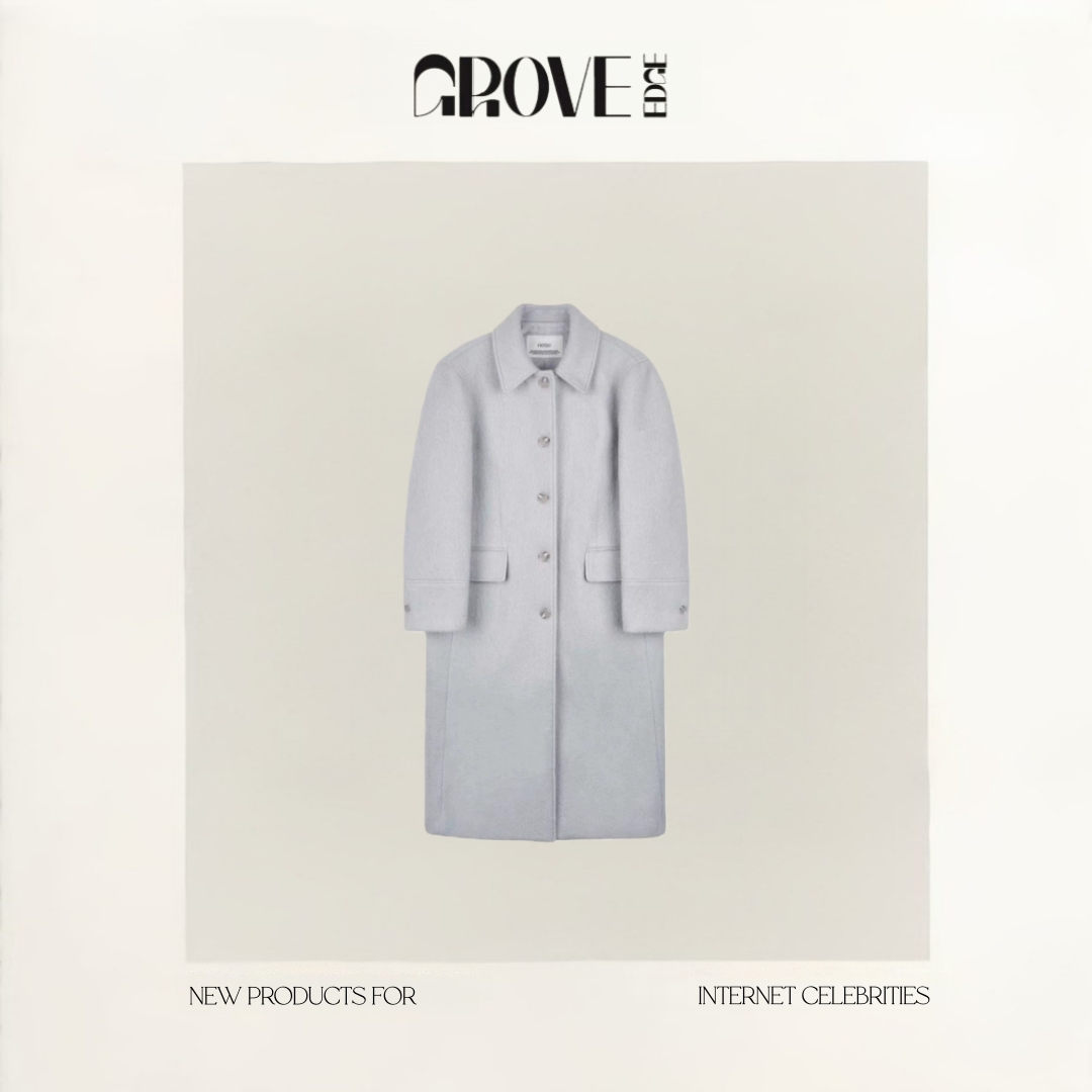 【现货】GROVE EDGE冬季新款韩国设计师低饱和度羊毛呢羊毛大衣