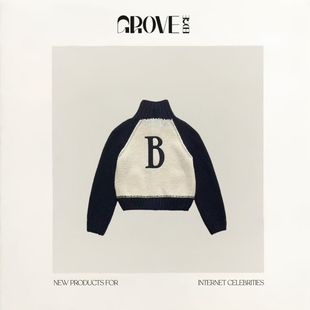 【现货】GROVE EDGE秋季韩国东大门八奶宽松翻领拉链针织开衫毛衣