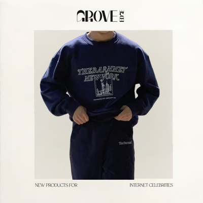 【现货】韩国小众the barnnet八奶24秋季新款字母印花圆领卫衣女