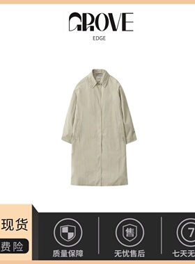 【现货】GROVE EDGE秋季新款韩国设计师廓形单排扣风衣外套