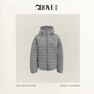 新款 EDGE冬季 GROVE 韩国baby酱轻便舒适连帽排骨棉服外套 现货