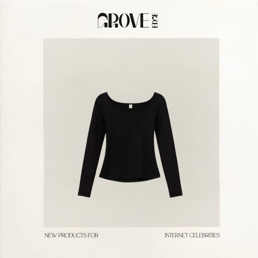 【现货】GROVE EDGE韩国小众 一字肩纯色内搭打底衫长袖修身T恤女,运动服/休闲服装,运动T恤,淘宝优惠券,粉丝福利购,淘宝优惠卷