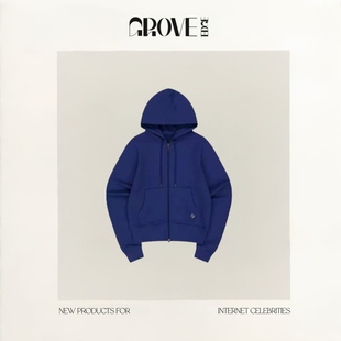 【现货】GROVE EDGE田曦薇同款简约休闲款合身外套拉链卫衣短款
