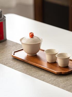 厂家创型意家NMW居木日式盘南美餐胡桃木制云朵盘方托盘木质水果