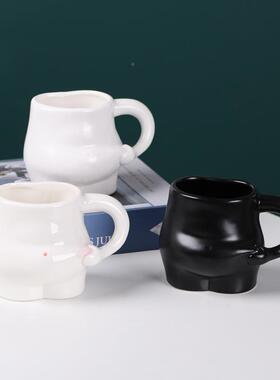跨境热克爱捏肚肚销杯子陶瓷牛奶咖啡杯可搞怪TH168809水杯小众设