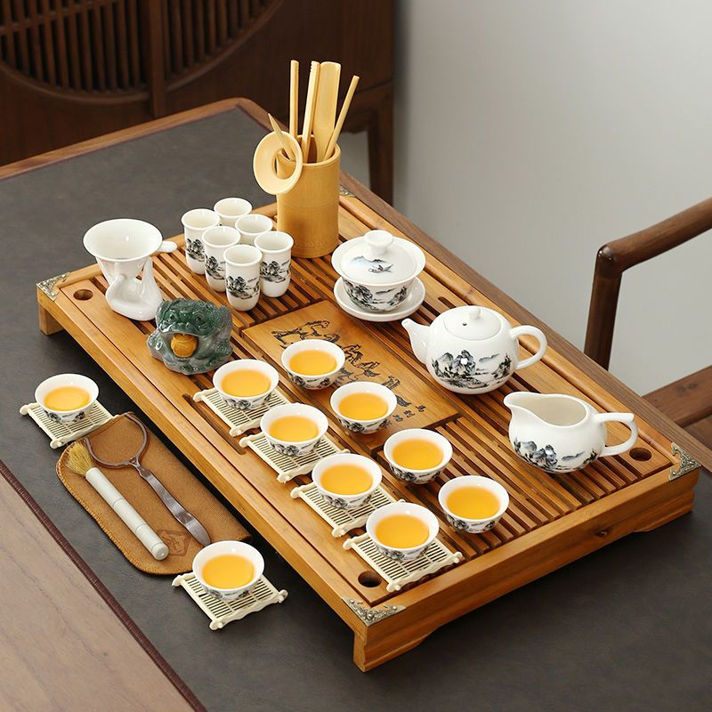 年轻人茶盘全自动一体实木茶盘茶台家用整套茶具套装紫砂功夫喝茶