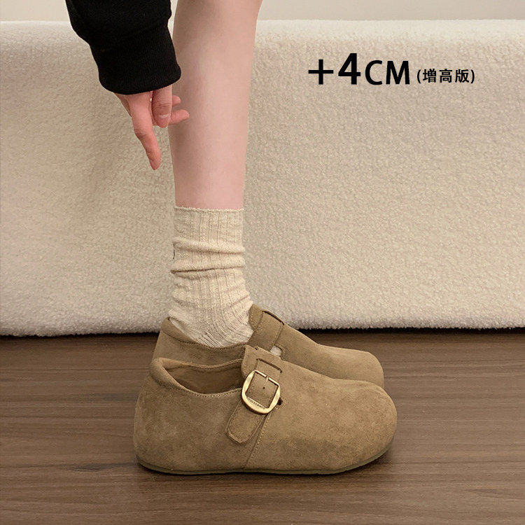 内增高厚底全包勃肯鞋女2026新款春季懒人一脚蹬丑萌豆豆乐福单鞋,女鞋,勃肯鞋/软木鞋,淘宝优惠券,粉丝福利购,淘宝优惠卷