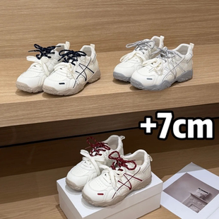 增高阿甘鞋 7CM内增高女鞋 真皮厚底休闲运动鞋 2026春新款 子 德训鞋