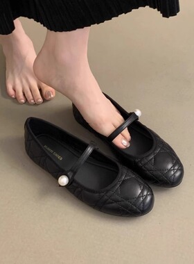 法式小香风玛丽珍鞋平底黑色鞋子春夏复古晚晚风单鞋瓢鞋软底女鞋