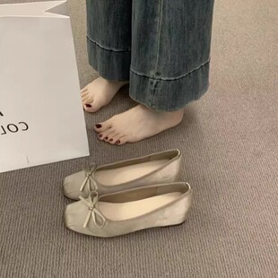 法式配裙子仙女风内增高芭蕾舞鞋百搭不累脚温柔晚晚鞋绝美单鞋女