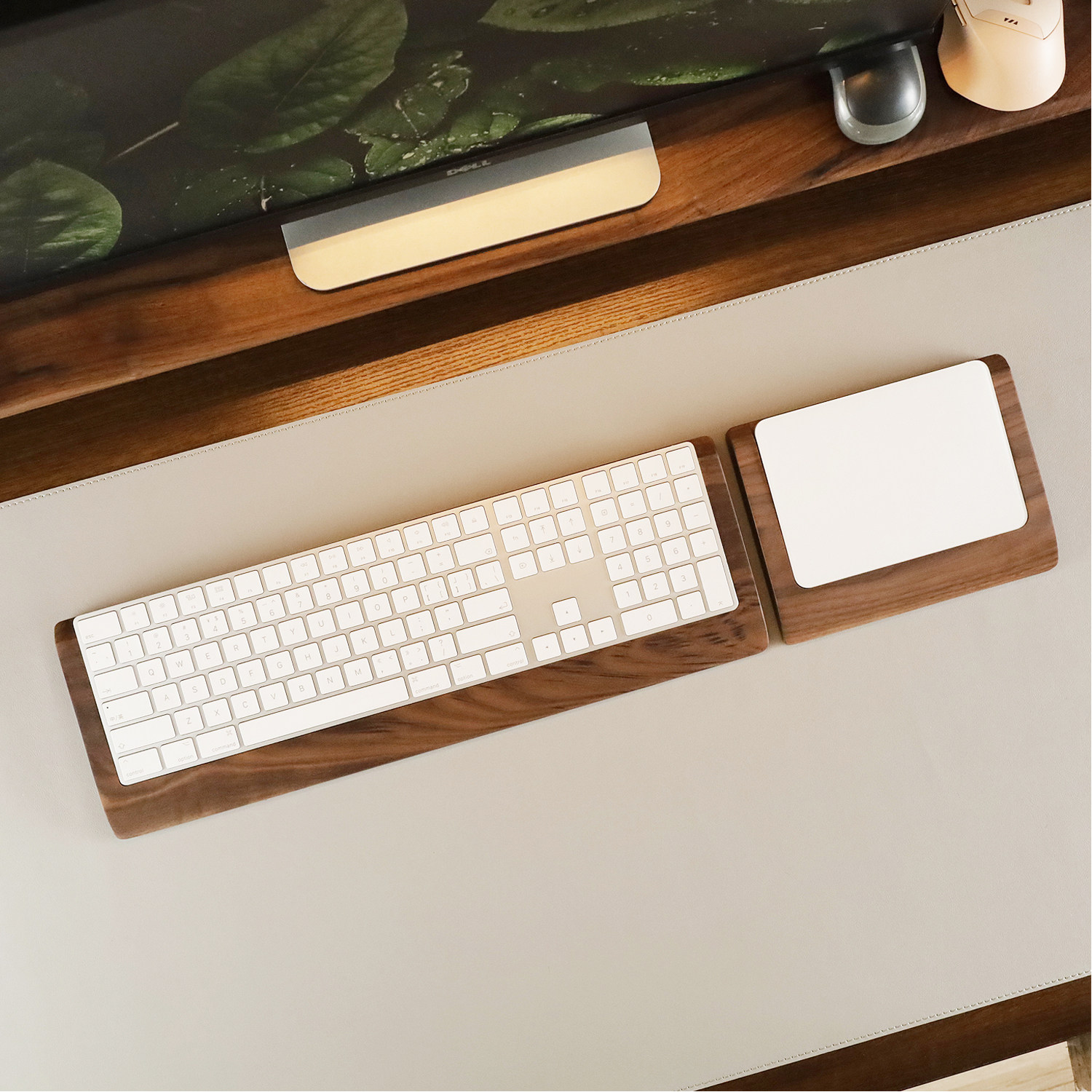 黑胡桃木Magic Keyboard2代妙控键盘支架底座3代苹果妙控板手托垫